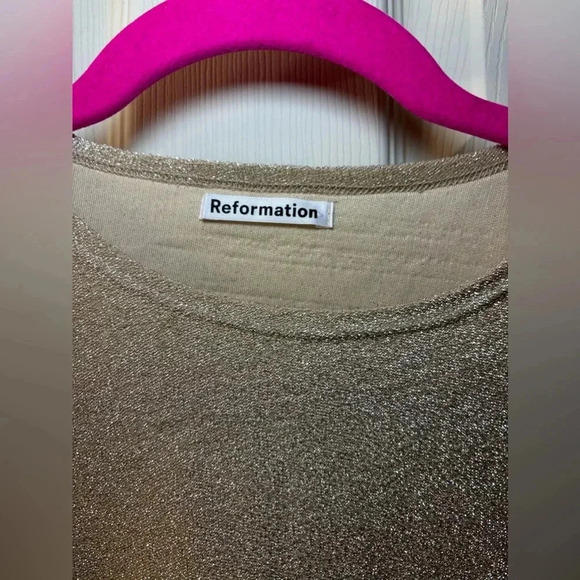 Reformation Jupiter Metallic Cropped Tie Top - Picture 4 of 7